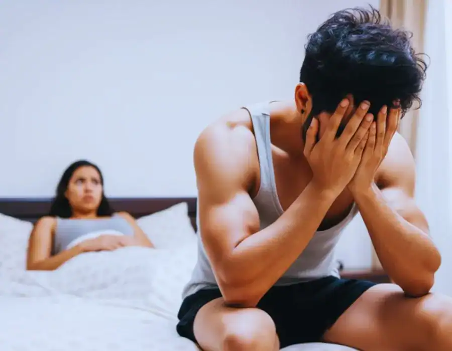 Image of upset man in need of erectile dysfunction treatment Dorset